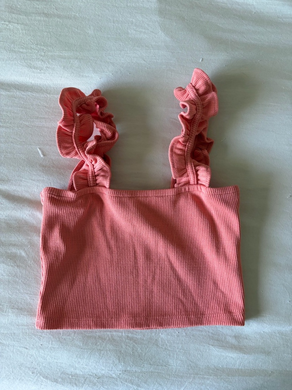 zara ruffle sleeve tank